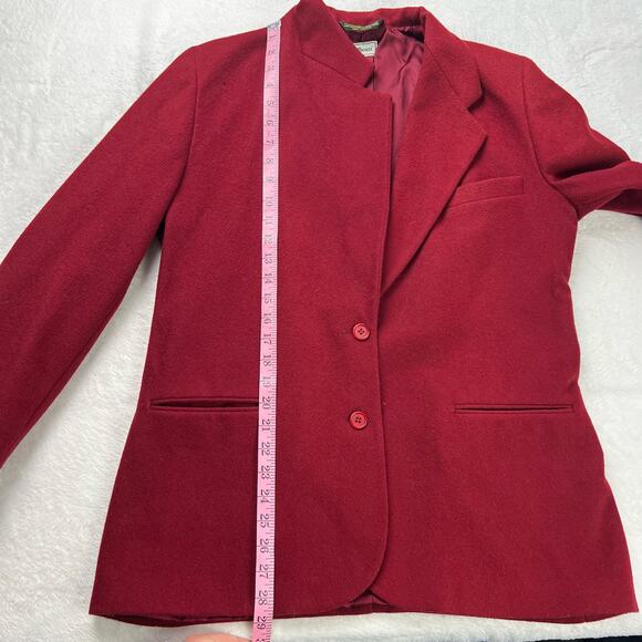 L.L. Bean Vintage Wool Cashmere Red Blazer women's size 12 Petite Jacket USA - Picture 4 of 9